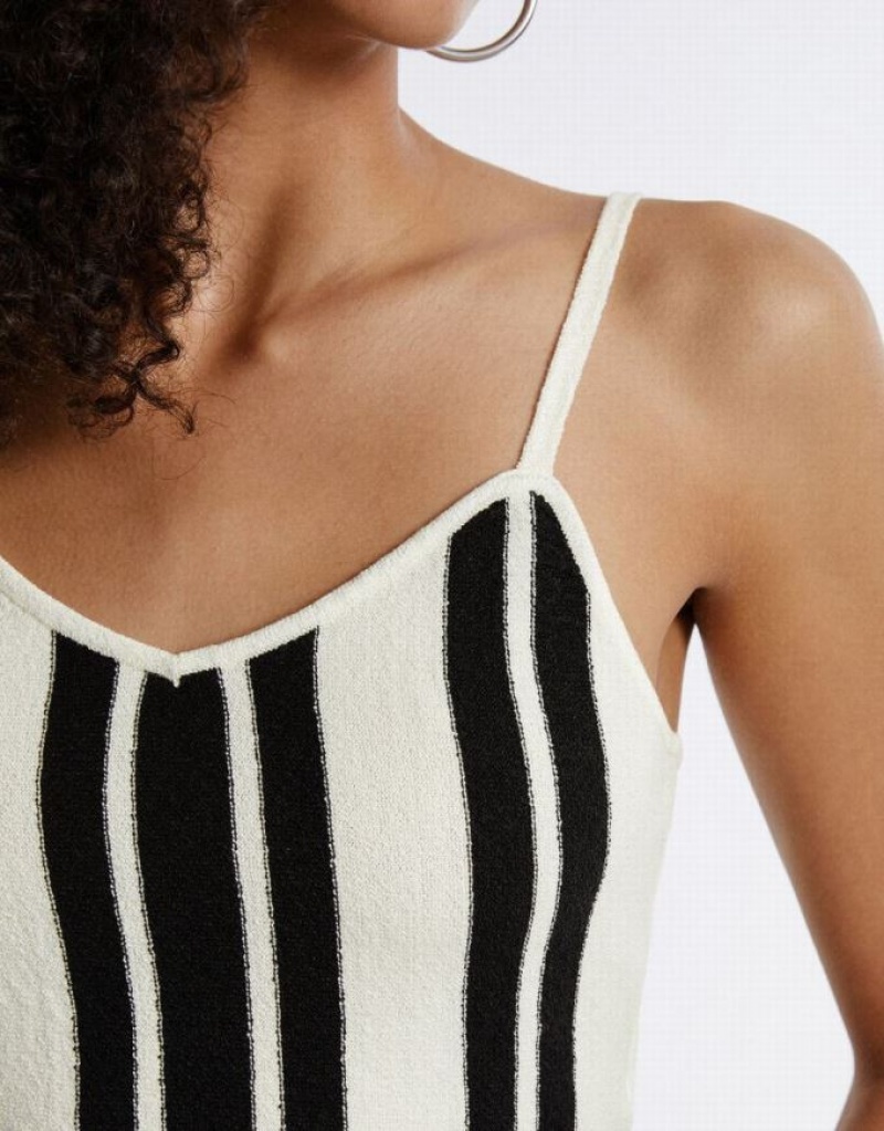 Multicolor Urban Revivo Striped Knitted Camisole Women's Cardigan | 67891FYZR