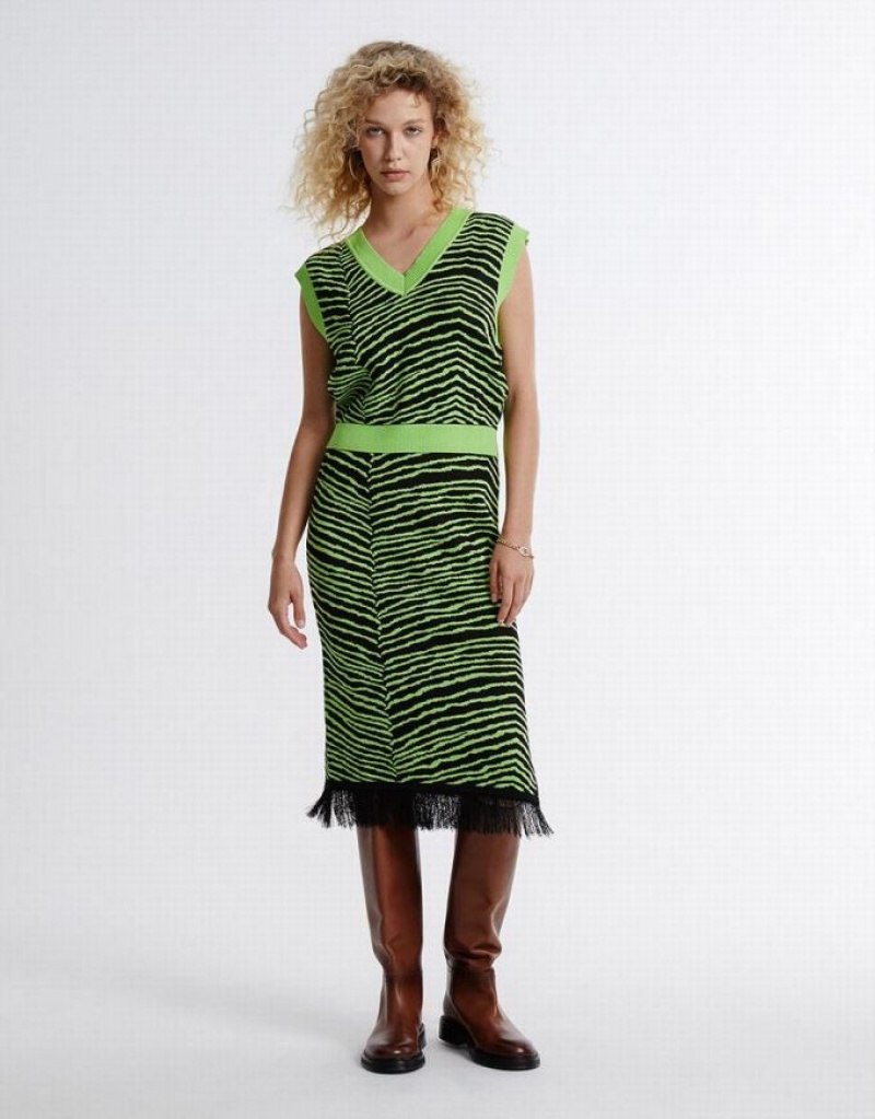 Multicolor Urban Revivo Striped Knitted Women's Skirts | 19430SDEK