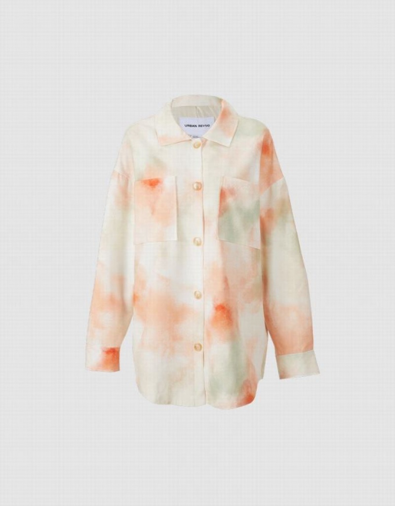 Multicolor Urban Revivo Tie Dye Oversized Women\'s Jacket | 84017ZCEU