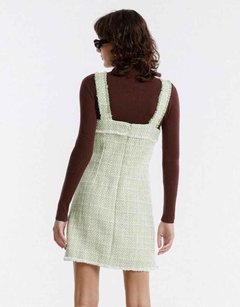 Multicolor Urban Revivo Tweed Strappy Women's Casual Dress | 39547XONL