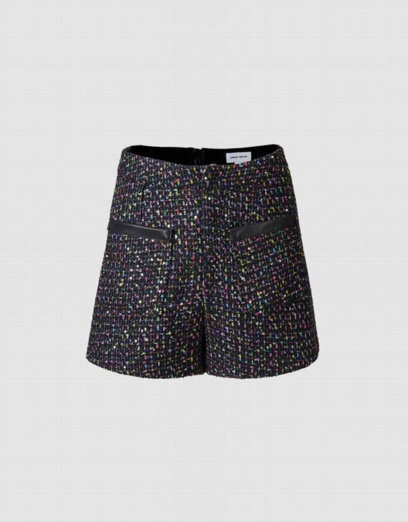 Multicolor Urban Revivo Tweed Women\'s Shorts | 63014TELZ
