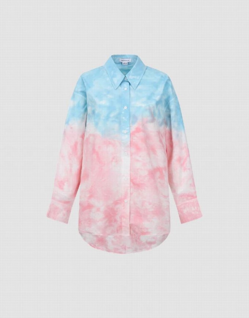 Multicolor Urban Revivo Two Toned Printed Straight Women's Shirts | 49826SBYX